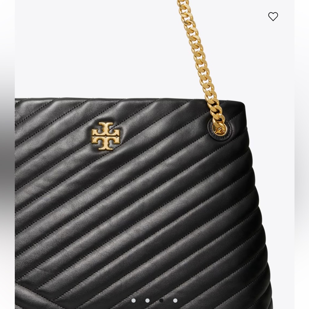 Tory Burch Kira Chevron Tote In Black - Picture 3 of 5